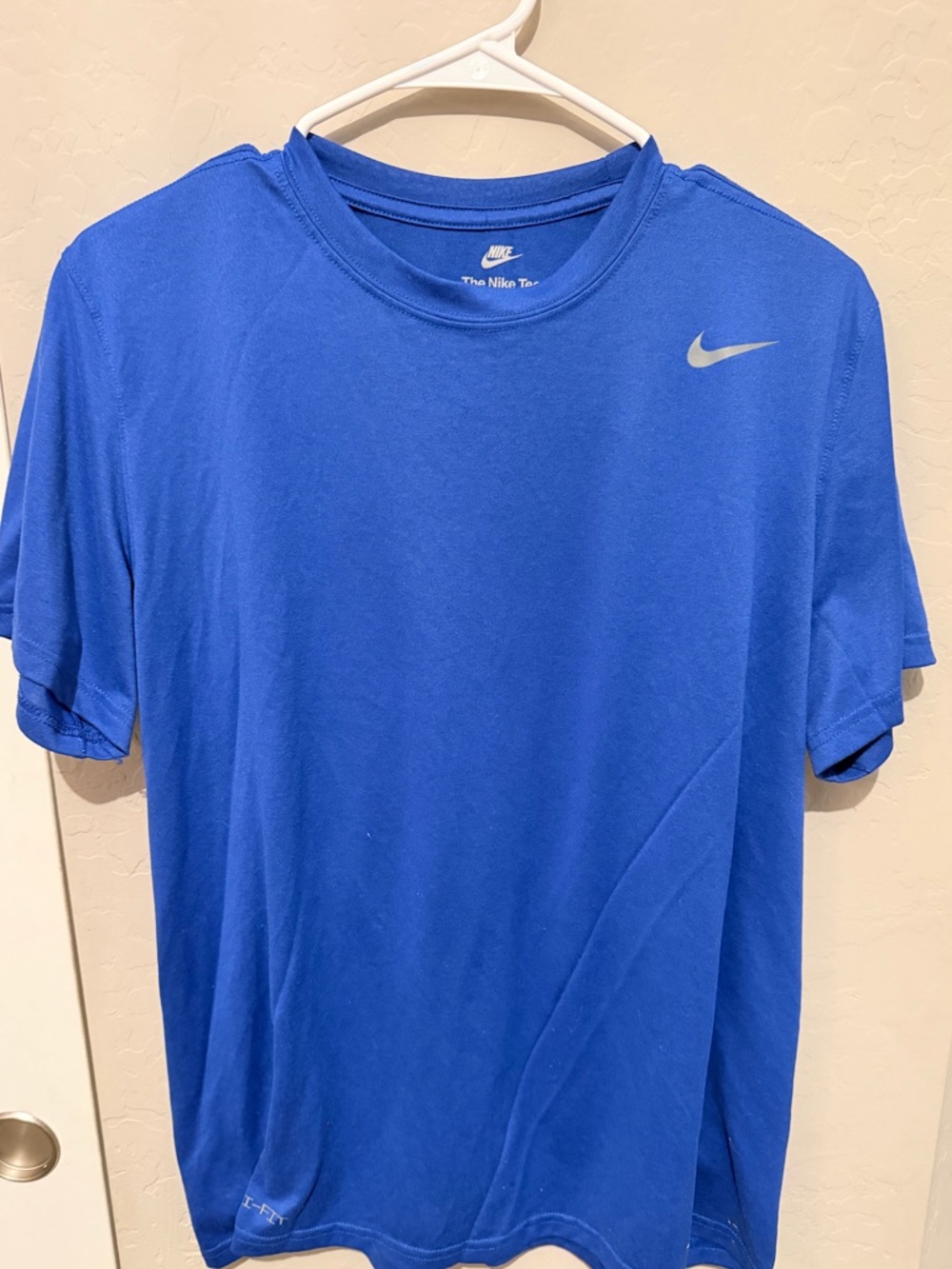 Nike Short Sleeve Dri-fit Tee in Royal Blue with Silver Swoosh